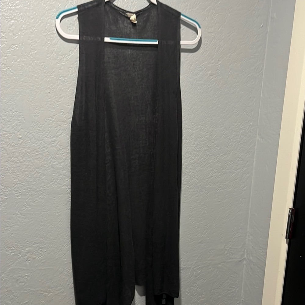 Eileen Fisher Gray Sleeveless Cardigan Vest - Picture 1 of 6
